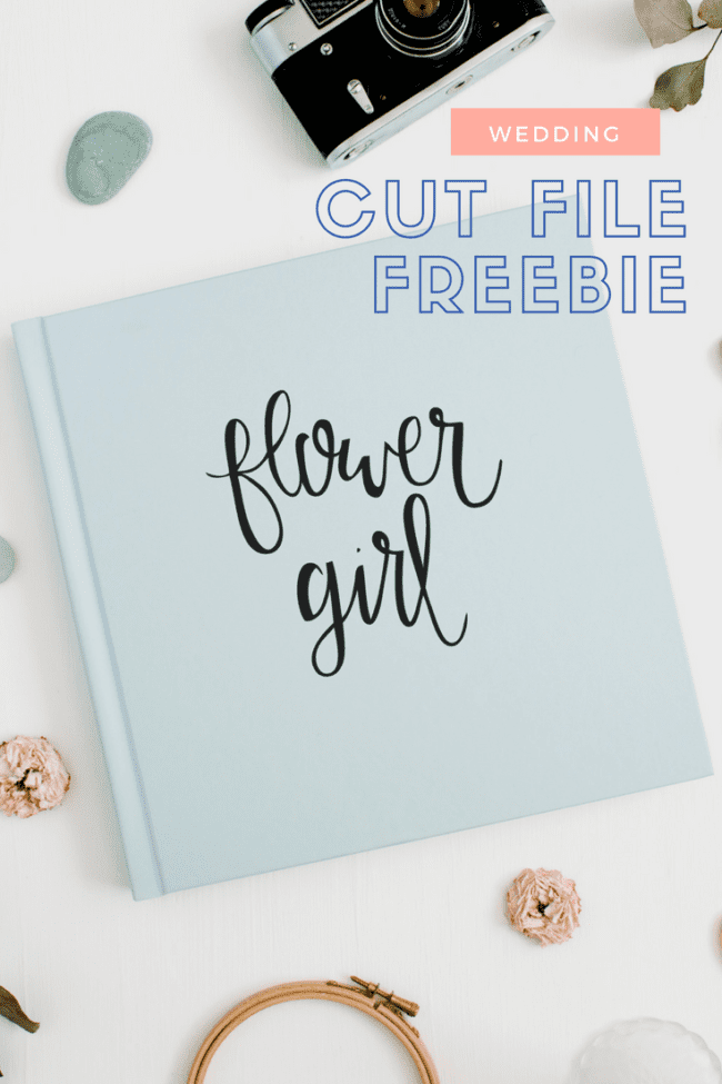 Flower Girl Cut File Freebie for Silhouette and Cricut machines. Wedding cut file projects. Create a book title, shirt, tote bag, sign and so much more!