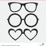 Glasses Cut File for Silhouette and Cricut machines. Free cut file in SVG, PNG and DXF formats.