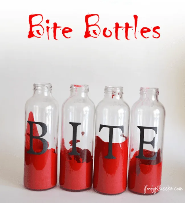 Adhesive vinyl letters onto recycled glass bottles. Use for home decor and holidays. 