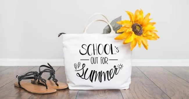 School's Out for Summer - Free cut file to use with Silhouette or Cricut machines. SVG, DXF and PNG from PoofyCheeks.com