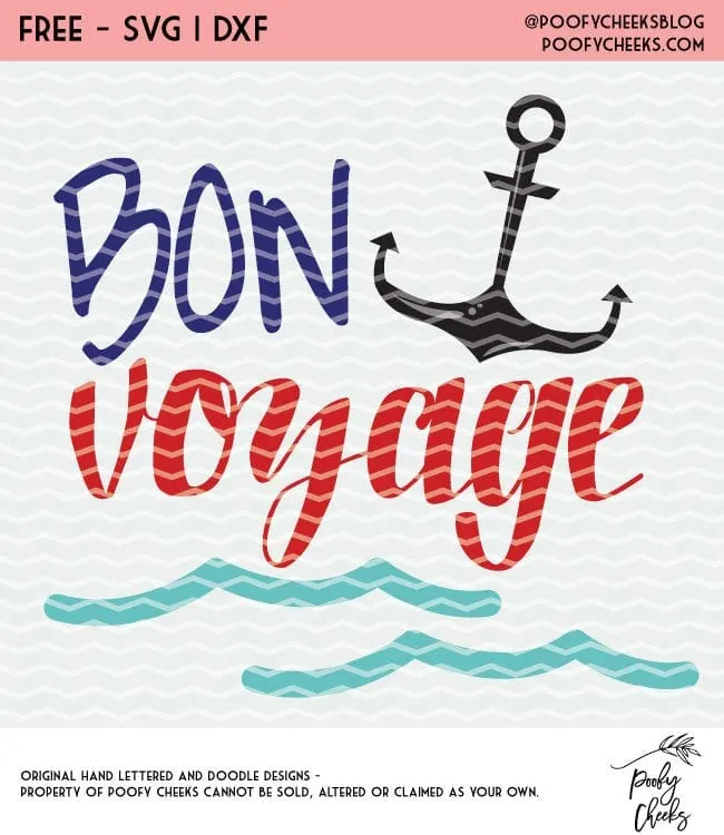 Von Voyage Cut File - Silhouette and Cricut cut file - SVG, DXF, PNG - Summer Vaccation Cut File