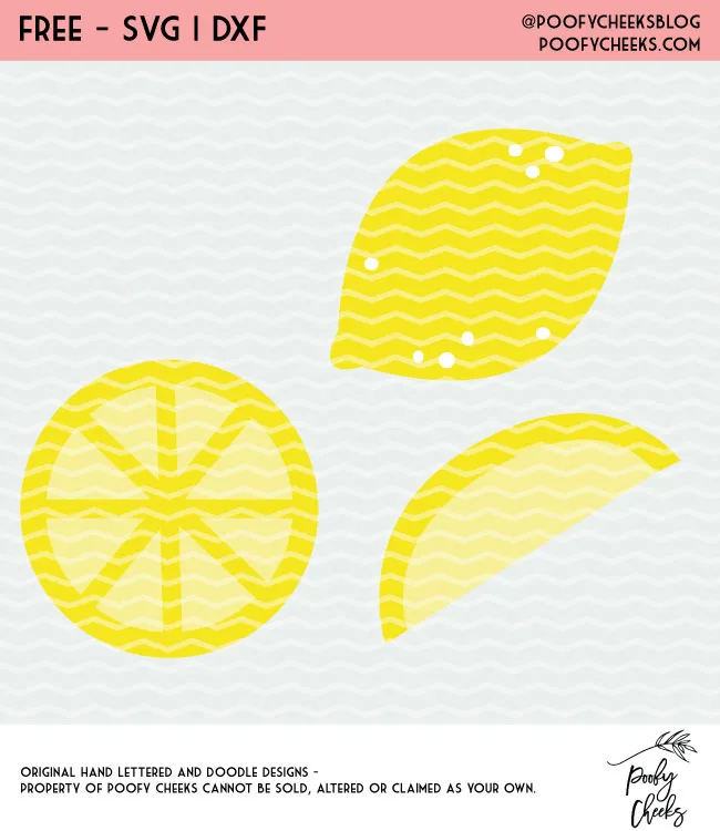 Lemon Cut File - Use with Silhouette or Cricut. PNG, SVG and DXF