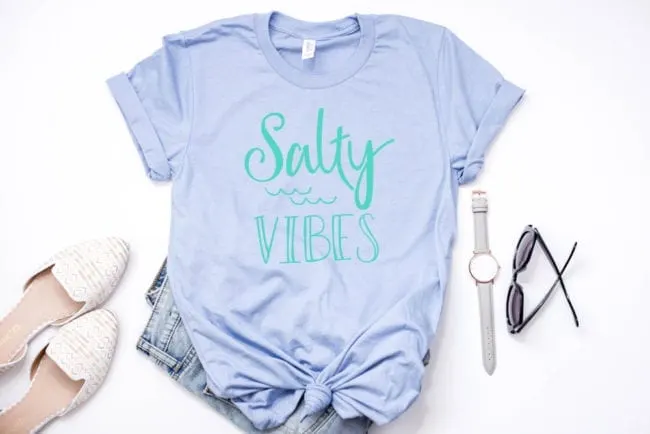 Salty Vibes design and cut file for Silhouette and Cricut cutting machines. 