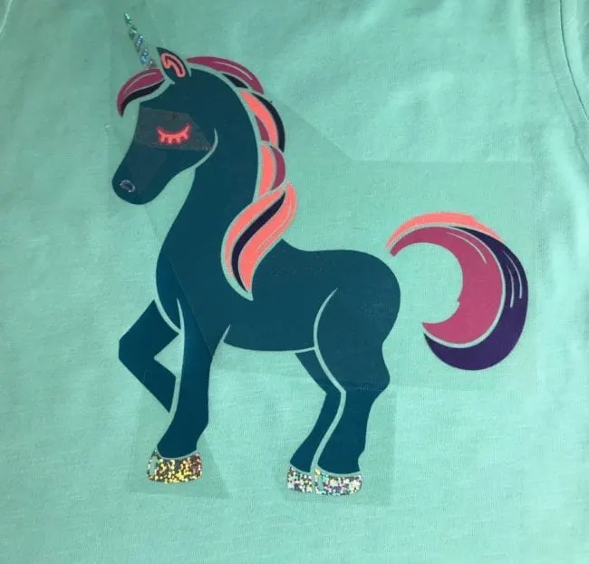 How to layer HTV for a multi layer design. Unicorn Shirt using heat transfer vinyl.