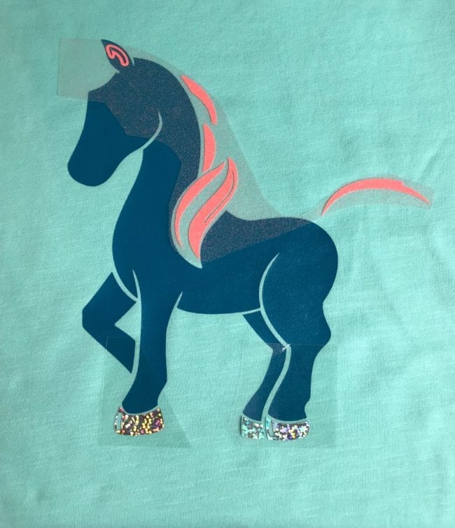 How to layer HTV for a multi layer design. Unicorn Shirt using heat transfer vinyl.