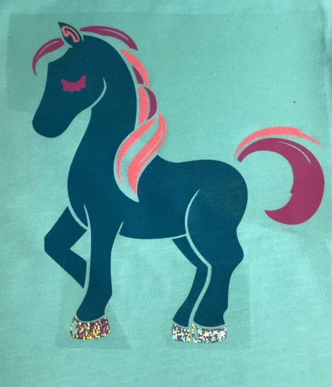 How to layer HTV for a multi layer design. Unicorn Shirt using heat transfer vinyl.