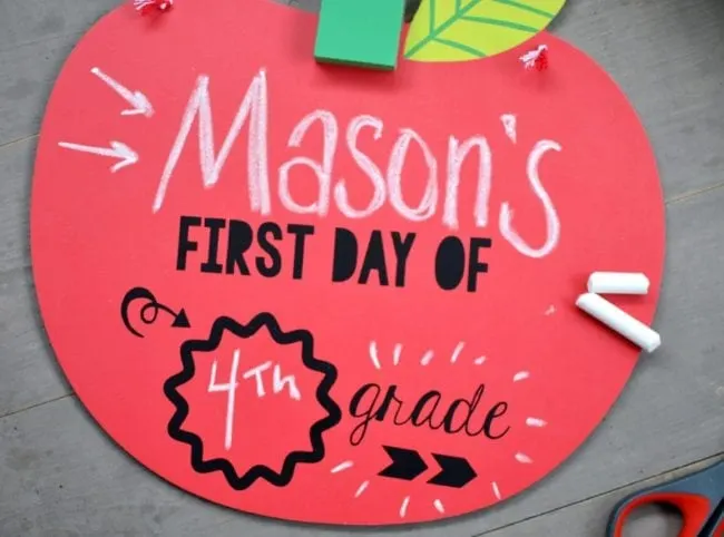 DIY Back to School Chalkboard - First Day of School Chalkboard with Cut Files for Silhouette and Cricut