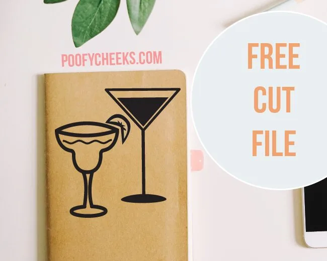 Cocktail Cut File - Silhouette and Cricut Cut Files - DXF, SVG and PNG