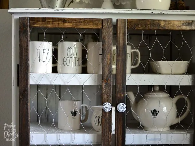 DIY Pie Safe - A dresser turned into a pie safe. Farmhouse style furniture.