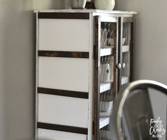 DIY Pie Safe - A dresser turned into a pie safe. Farmhouse style furniture.