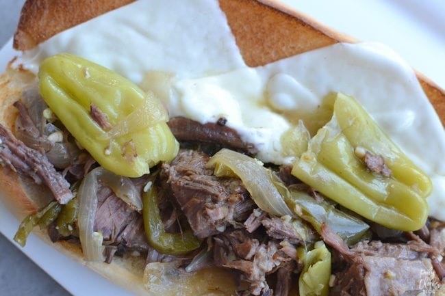 Crock pot italian beef recipe - a slow cooker recipe for Italian Beef sandwiches. The smell fills the house and it absolutely mouthwatering.