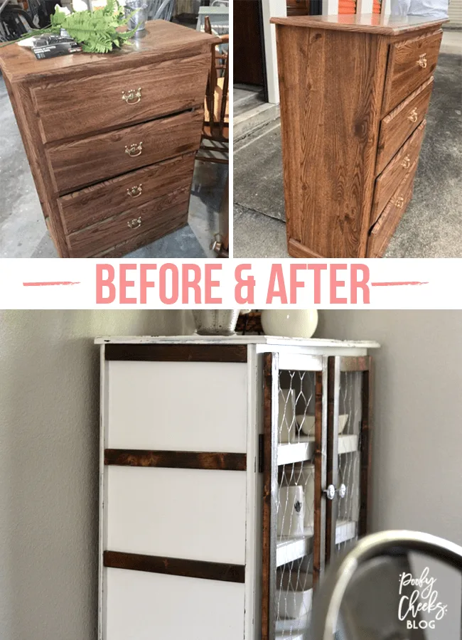 Before and After - DIY Dresser to Pie Safe