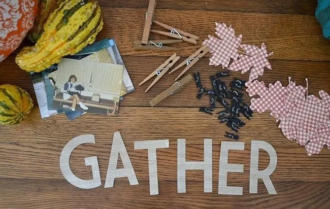 DIY Gather photo banner for Fall. 