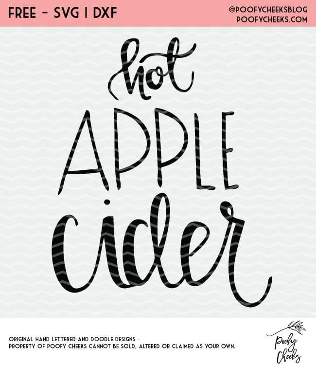 Hot Apple Cider Free Cut File for Silhouette and Cricut. PoofyCheeks.com #freecutfile #cutfile