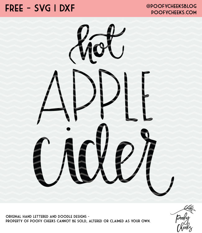 Hot Apple Cider Free Cut File for Silhouette and Cricut. PoofyCheeks.com #freecutfile #cutfile