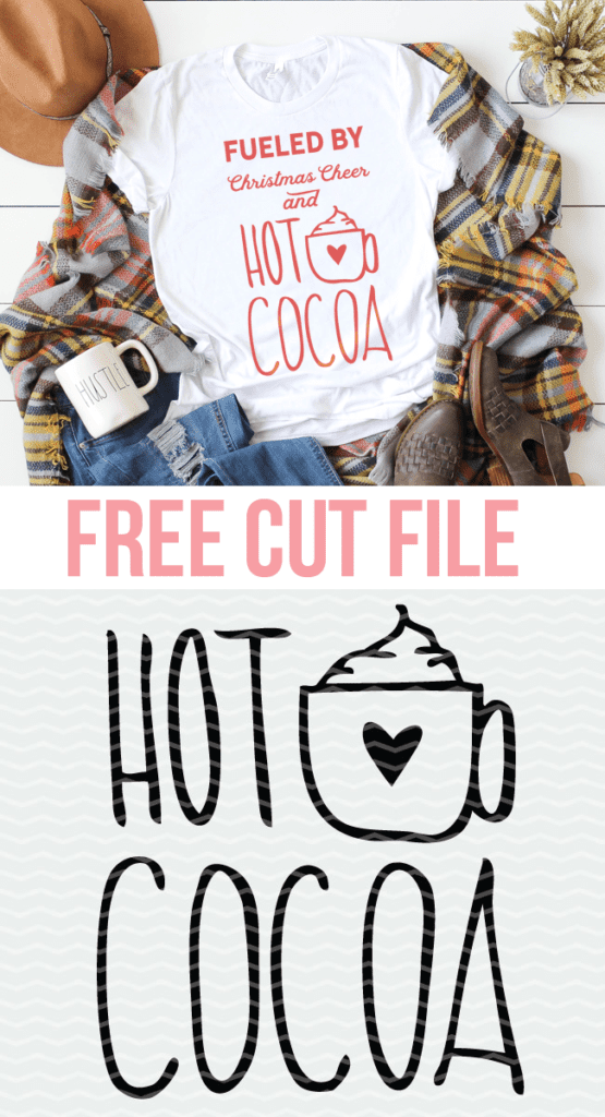 Hand lettered Hot Cocoa cut file for Silhouette and Cricut. #hotcocoa #freecutfile #cutfile