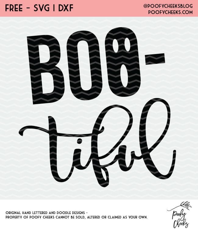 BOOtiful Halloween Cut File for Silhouette and Cricut. DXF, PNG, SVG files for cutting machines.