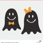 Ghosts with Bows Halloween Cut Files. Free designs for Silhouette and Cricut cutting machines. SVG, DXF and PNG files. #halloween #cutfile