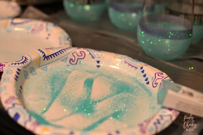 DIY Dishwasher Safe Glitter Glasses Tutorial. Step by step pictures - personalized with adhesive vinyl using a Silhouette or Cameo cutting machine.
