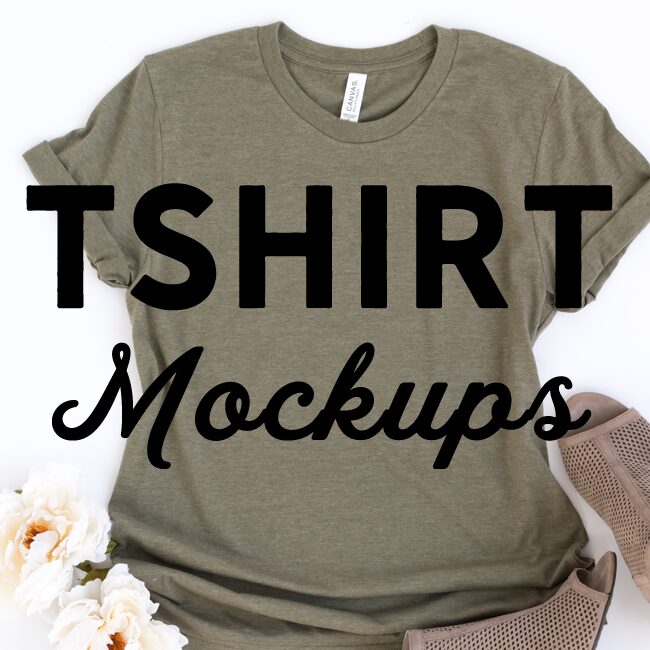 Bella Canvas T-Shirt Mockups for Tshirt Shops. Small tshirt business mockups.