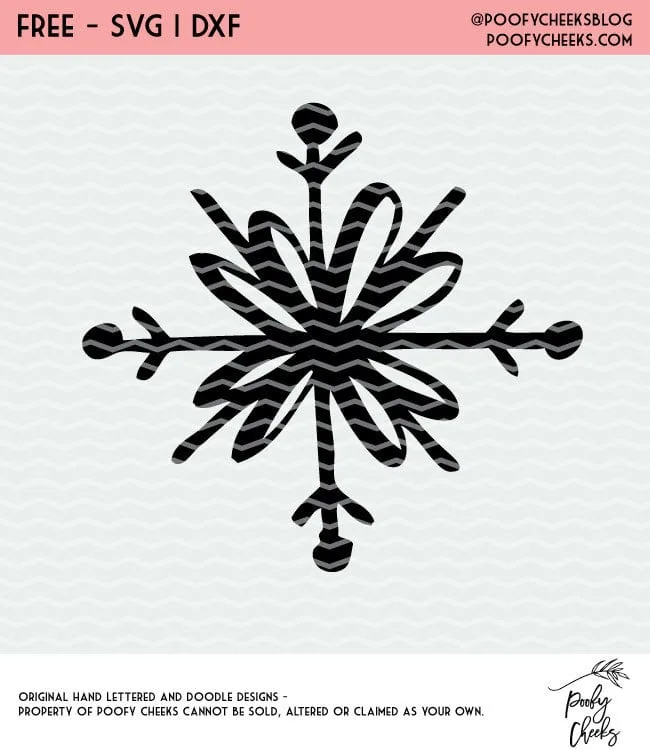 Snowflake Cut File - Flash Freebie - SVG, DXF and PNG file for Cricut and Silhouette cutting machines.