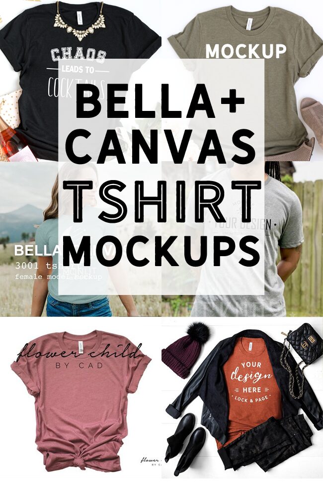 Bella Canvas T-Shirt Mockups for Tshirt Shops. Small tshirt business mockups.