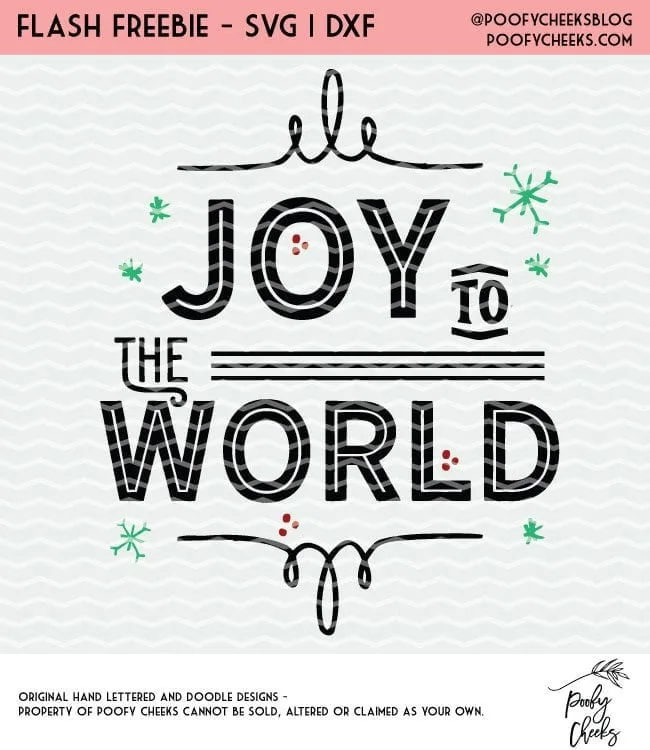 Joy to the World cut file for Silhouette and Cricut cutting machines. Instant email with DXF, PNG and SVG file ready to use.
