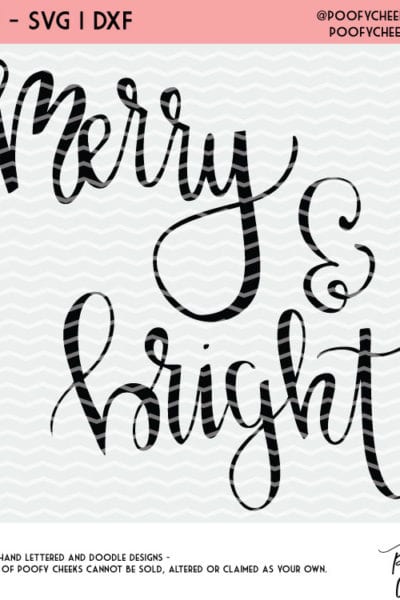 Download Merry And Bright Christmas Cut File For Silhouette And Cricut