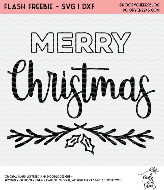Flash Freebie Merry Christmas Cut File - SVG, DXF and PNG files for Silhouette and Cricut cutting machines.