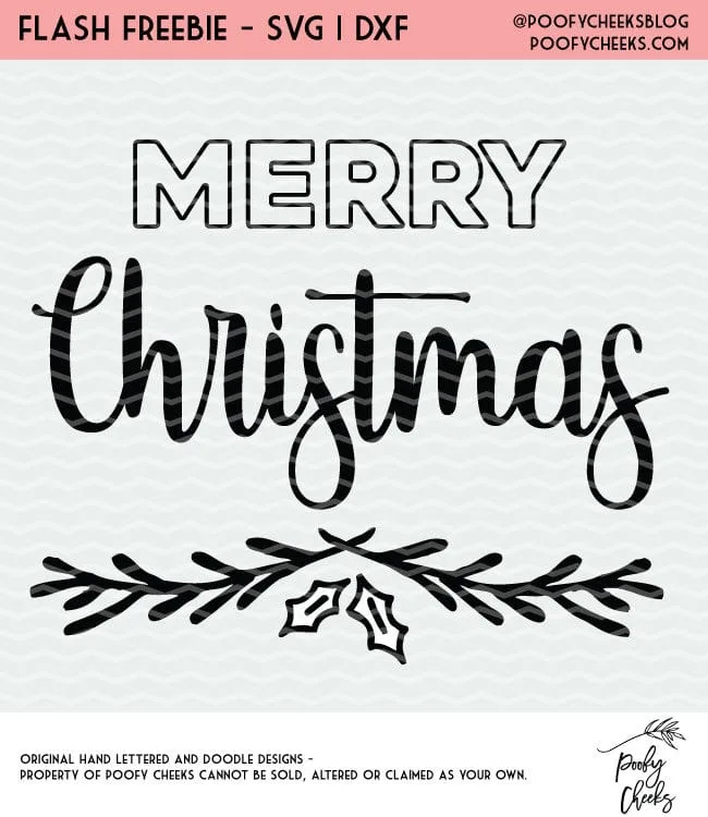 Merry Christmas Cut File for Silhouette and Cricut Cutting Machines