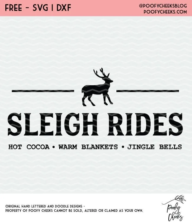 Sleigh Rides flash freebie cut file. Christmas cut file for Cricut and Silhouette.