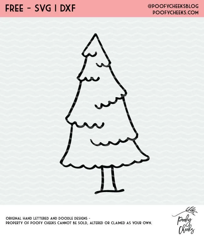 Free Christmas Tree Cut File for Silhouette and Cricut machine users. Get the PNG, DXF and SVG in a zip folder.