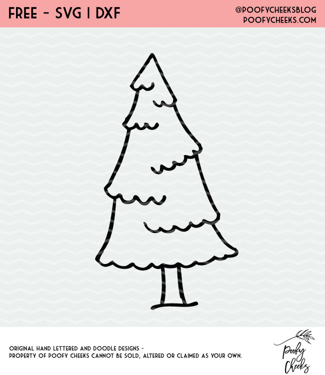 Free Christmas Tree Cut File for Silhouette and Cricut machine users. Get the PNG, DXF and SVG in a zip folder.