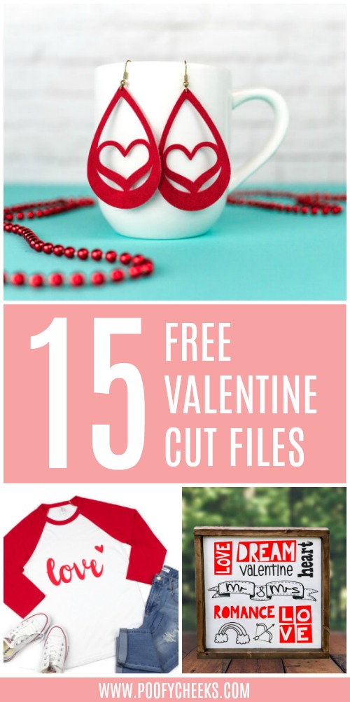 15 Valentine Cut Files for Silhouette or Cricut Machines Poofycheeks.com
