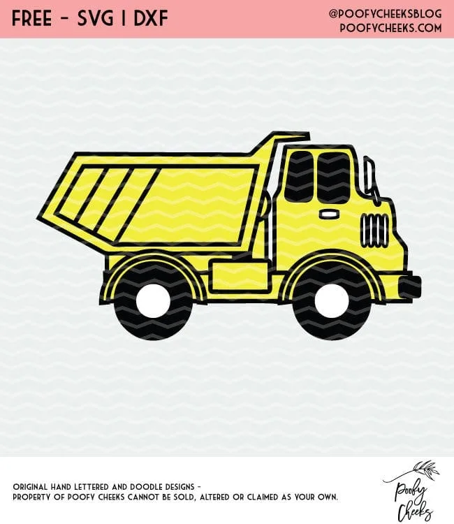 Dump Truck cut file for use with Silhouette and Cricut cut files.