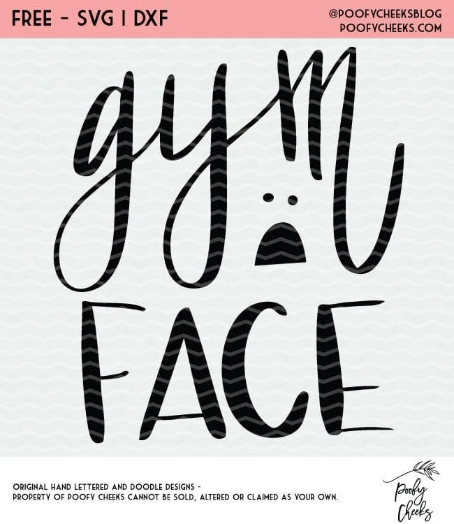 This site has TONS of free cut files. Gym Face cut file to make a funny gym shirt using a Silhouette or Cricut cut file.