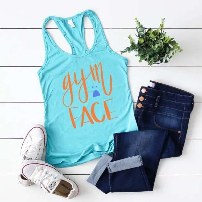 This site has TONS of free cut files. Gym Face cut file to make a funny gym shirt using a Silhouette or Cricut cut file.