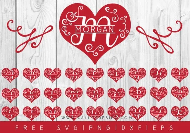 Free Valentine's Day Monogram SVG Files - PerfectStylishCuts  Free SVG Cut  Files for Cricut and Silhouette cutting machines