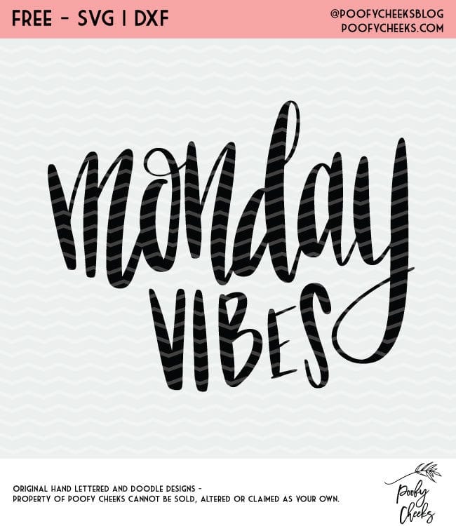 This site has so many free cut files. Monday Vibes free cut file for Silhouette and Cricut cutting machines. SVG, PNG and DXF files.