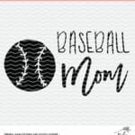 Baseball Mom cut file for Cricut and Silhouette cutting machines. SVG, DXF and PNG files.