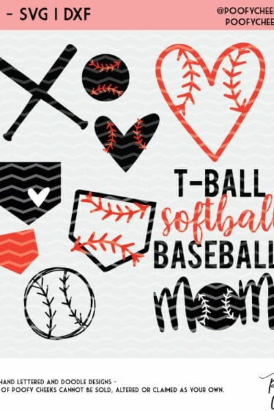 Ball Bat And Diamond Baseball Cut Files Silhouette And Cricut Designs