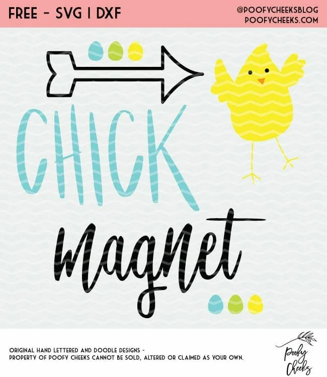 Chick Magnet cut file. Easter cut file for Silhouette and Cricut. SVG, DXF and PNG
