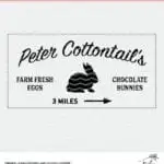 Easter Cut File Challenge - Petter Cottontail sign design plus four more cut files. SVG, DXF and PNG files to use with Cricut or Silhouette.