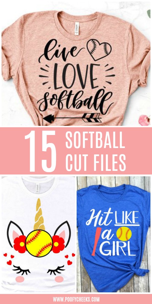 Softball Cut Files from around the web for Softball Tshirts.