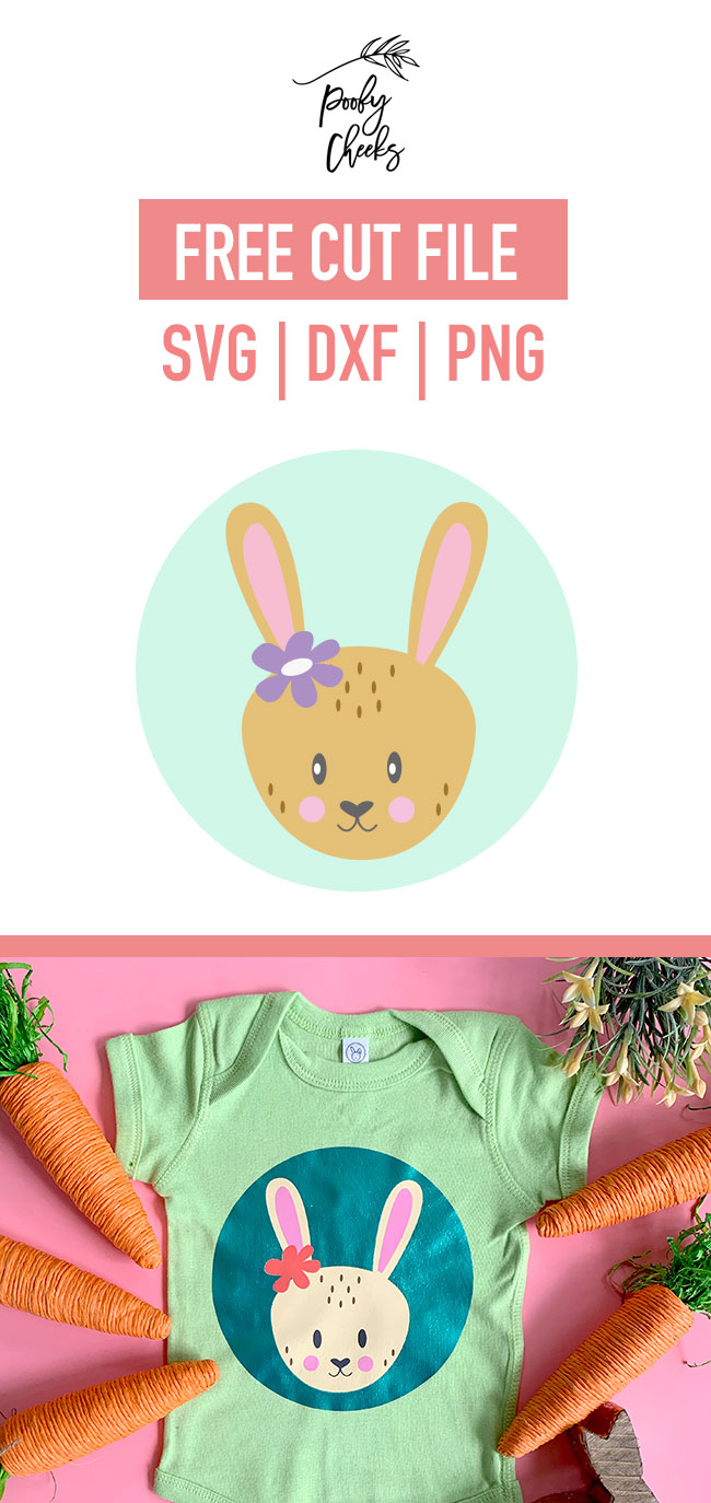How to create layered designs in Cricut Design Space and press them with HTV. Cute free bunny cut file for Cricut and Silhouette.