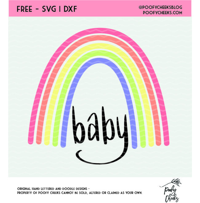 Rainbow baby cut file for use with Silhouette and Cricut. SVG, PNG and DXF file.