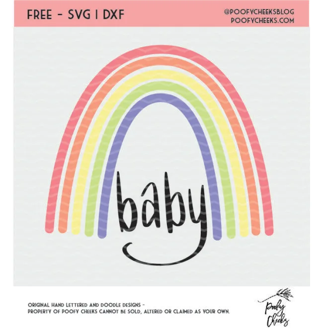 Rainbow baby cut file for use with Silhouette and Cricut. SVG, PNG and DXF file.