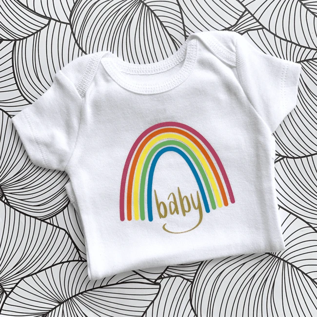 Rainbow baby cut file for use with Silhouette and Cricut. SVG, PNG and DXF file.