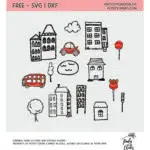 Town cut file bundle for use with Cricut and Silhouette machines. SVG, DXF and PNG