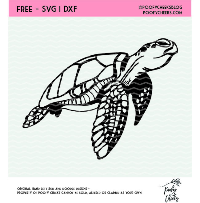 Sea Turtle cut file for use with Silhouette and Cricut. Sea Turtle SVG, DXF and PNG